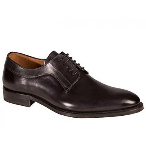 Mezlan "Basel" Graphite Hand Burnished Italian Calfskin Oxford Shoes 6058
